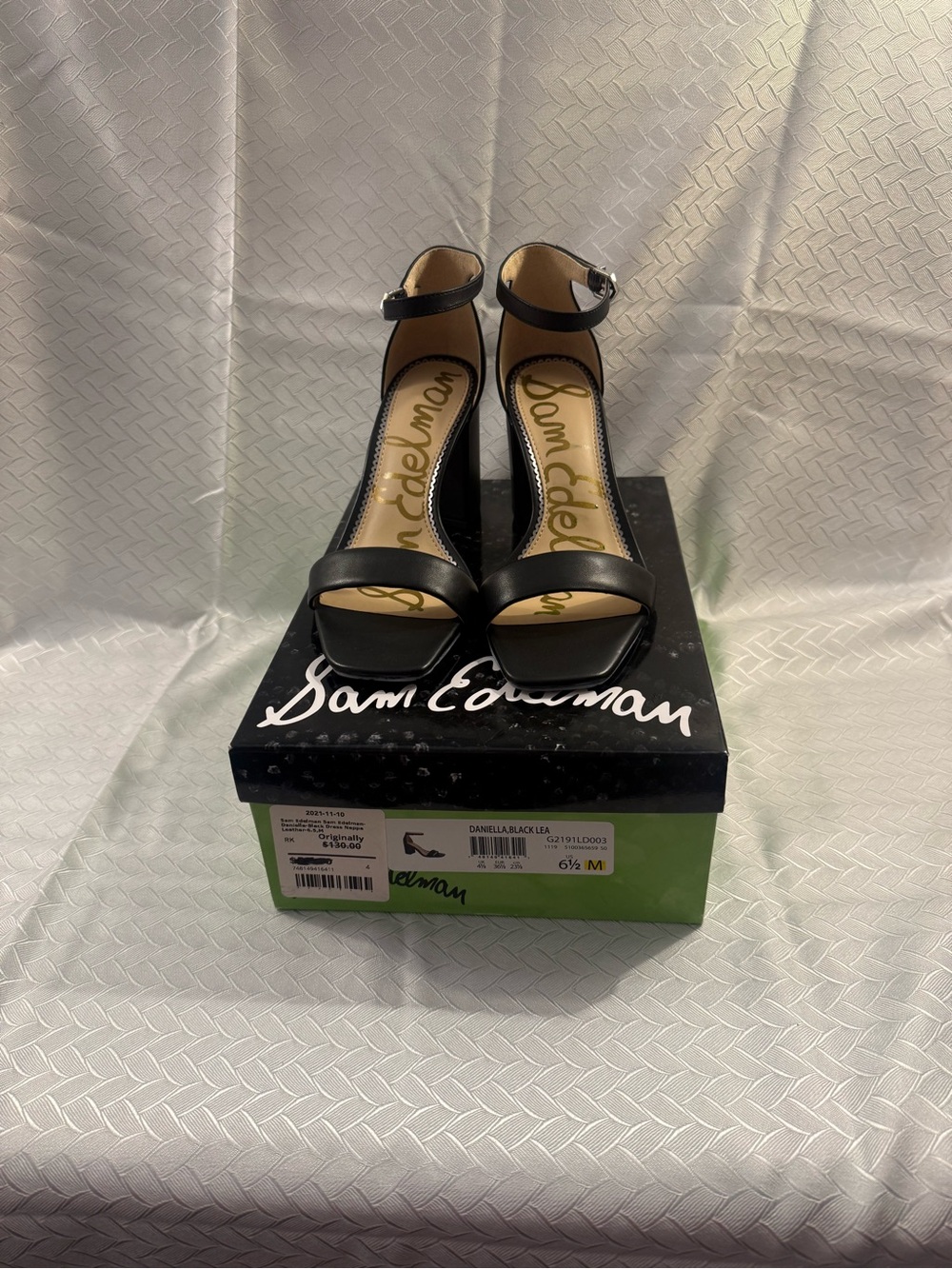 Sam Edelman New Black Ankle-Strap Heeled Sandals